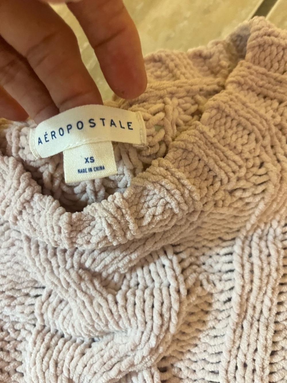 Aeropostale Women's Cozy Chunky Knit Turtleneck - Light Mauve